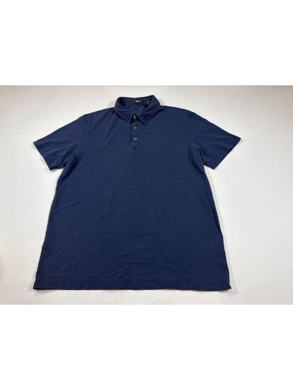 Theory womens Navy Blue Pima Cotton Polo Shirt Size M Made In Peru (KK600)